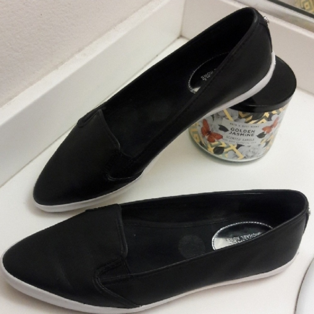 Michael Kors- Black "Olive" Leather Sneakers